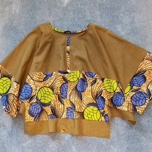 Blouse - African print and linen